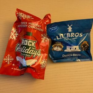 Dutch Bros Rock the Holidays Ornament and Lil' Bros Collectible Set
